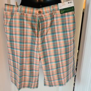 Plaid golf shorts